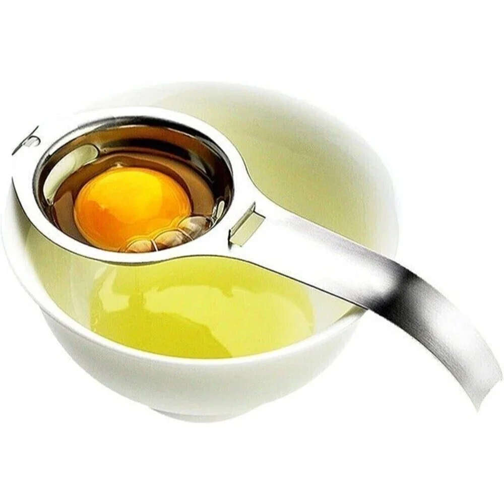 2‎ Pcs Stainless Steel Egg Separator Egg White Yolk Filter Sieve Kitchen Gadget